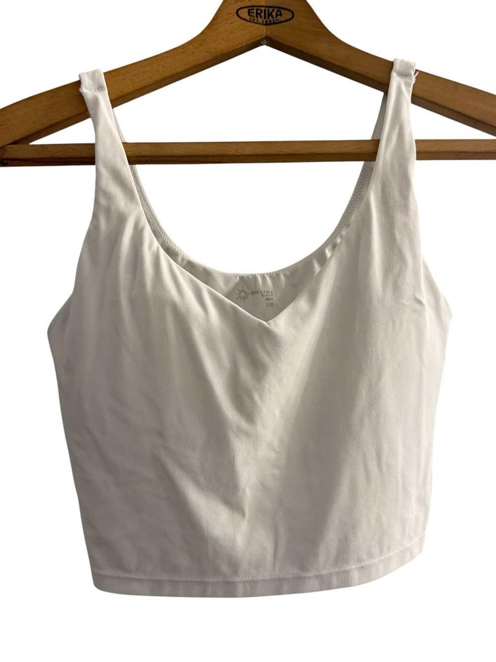 OFFLINE By Aerie Tank Top Womens L With Built In Bra Cropped Athleisure
